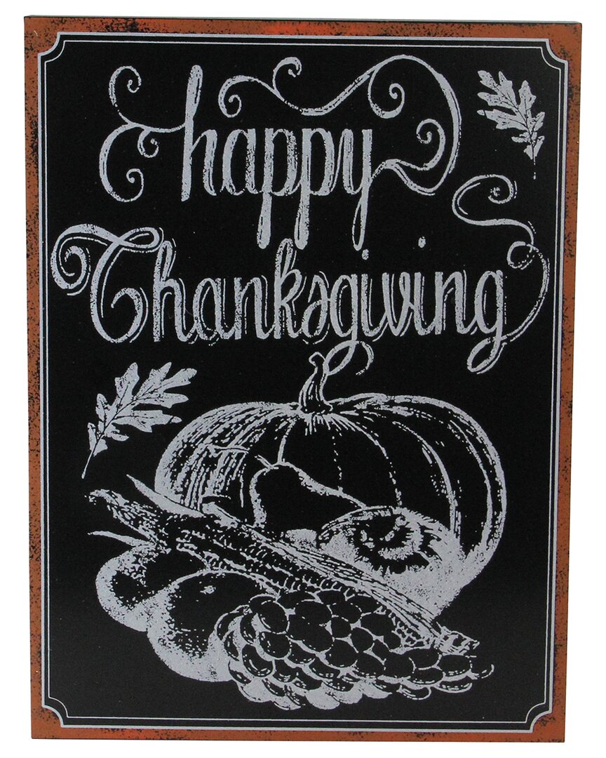 Northlight 14in Holiday Inspired Framed Inhappy Thanksgivingin Chalkboard Wall Art In Black