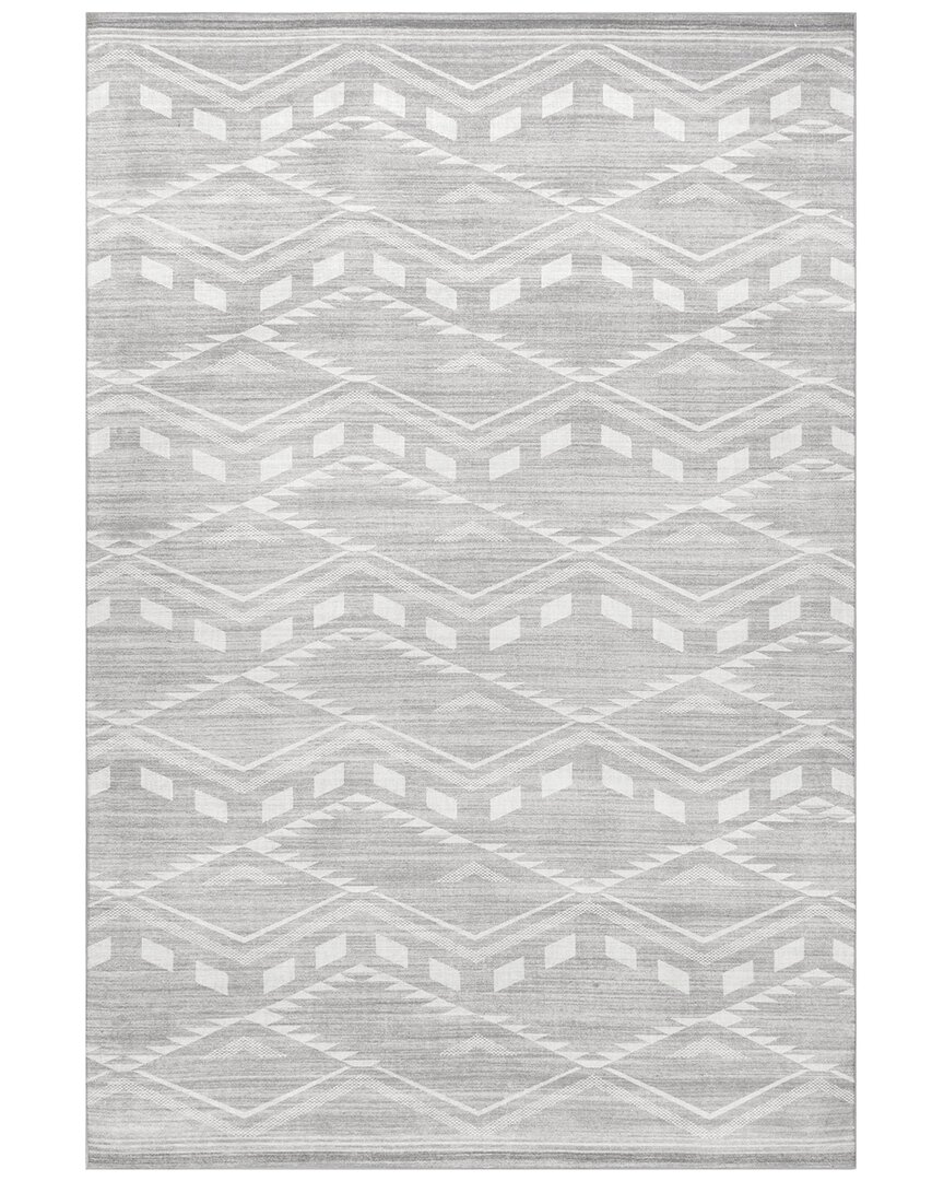 Nuloom Joni Tribal Machine Washable Indoor/outdoor Area Rug In Gray