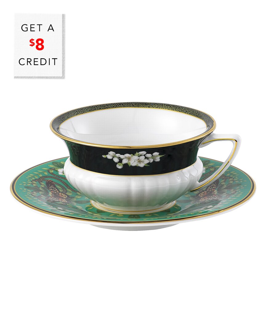 Wedgwood Wonderlust Emerald Forest Teacup And Saucer With $8 Credit