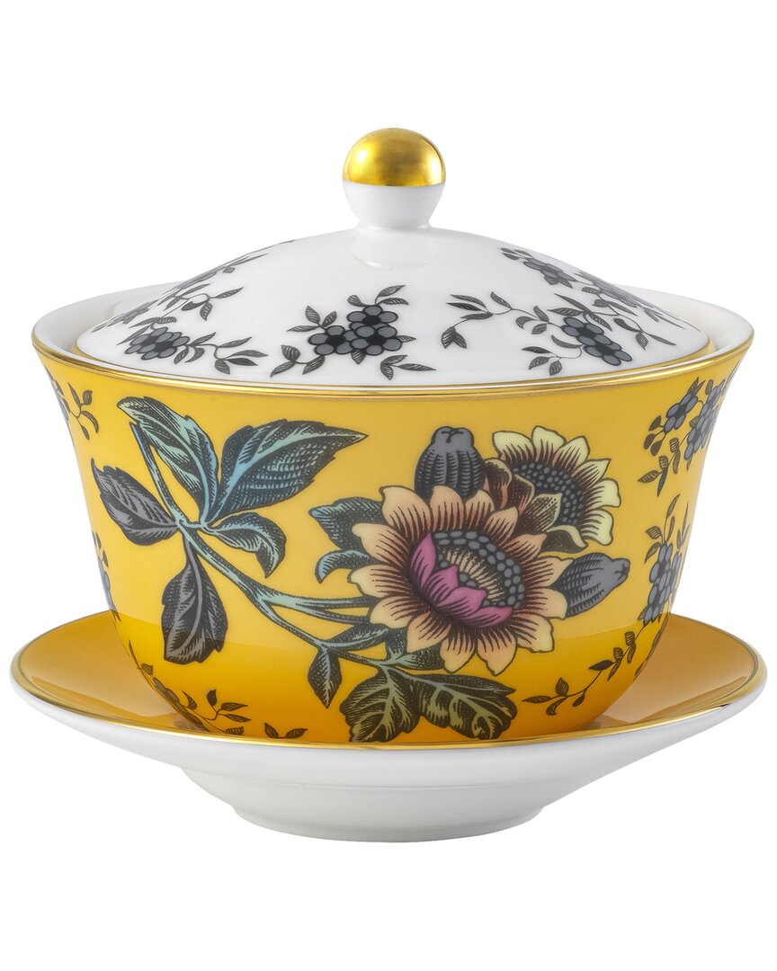 WEDGWOOD DISCONTINUED WEDGWOOD WONDERLUST LIDDED YELLOW TONQUIN BOWL