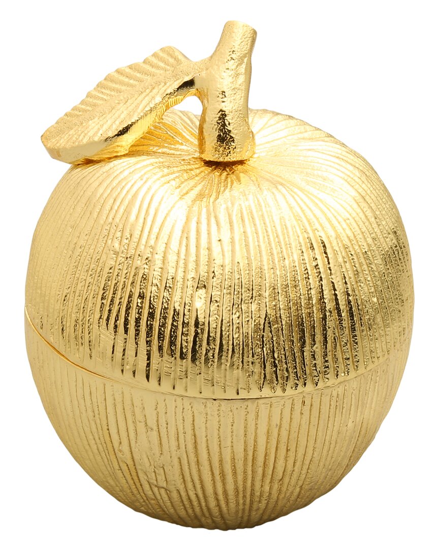 Alice Pazkus Gold Apple Shaped Honey Jar With Spoon