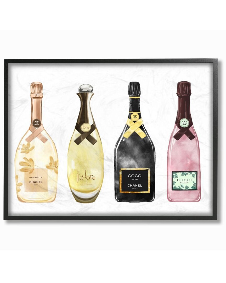 Stupell Perfume Bottle Brands Fashion Glam Watercolor Wall Art In Gold