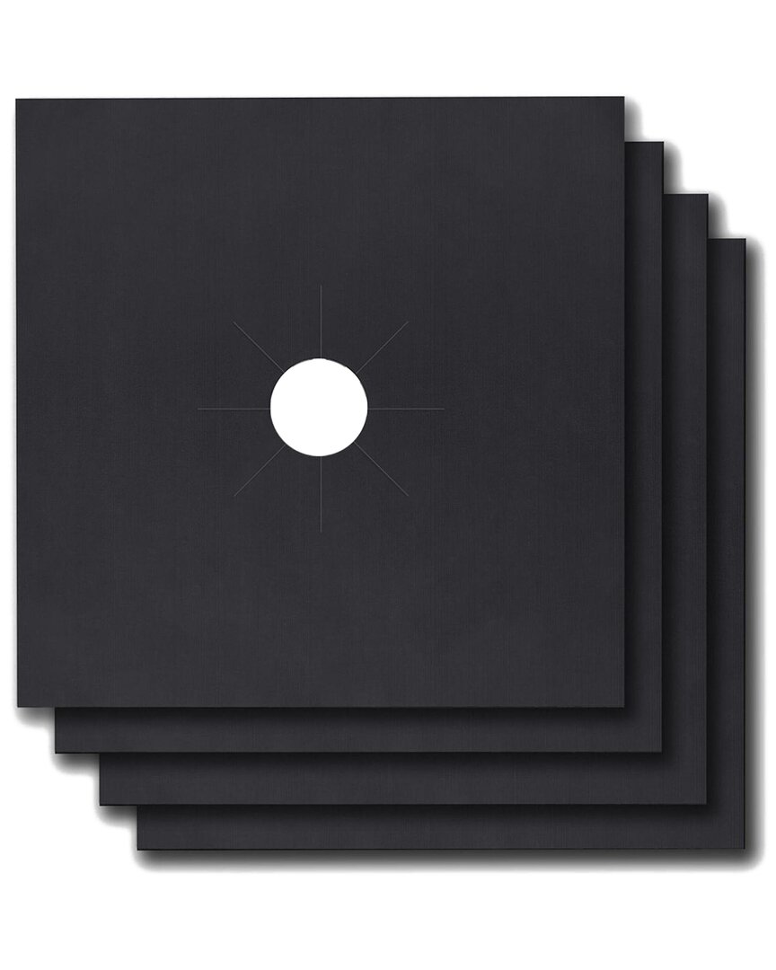 Fresh Fab Finds 4-pack Nonstick Burner Protector Liner In Black