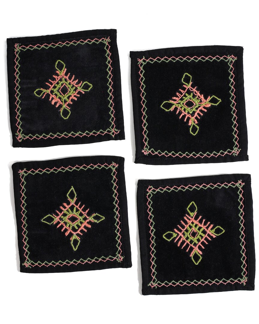 Tiramisu Embroidered Set Of 4 Cocktail Napkins