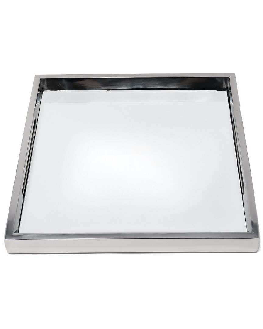 Vivience Square Mirror Tray In Transparent