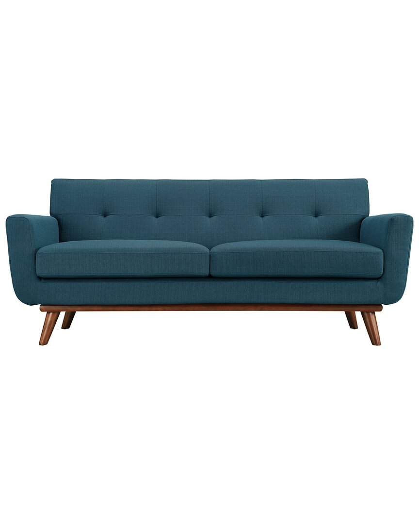 Modway Engage Upholstered Fabric Loveseat In Blue