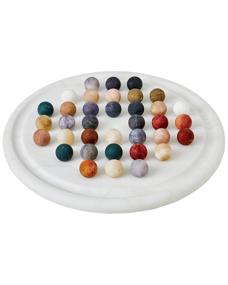 Global Views Alabaster Solitaire Game Set