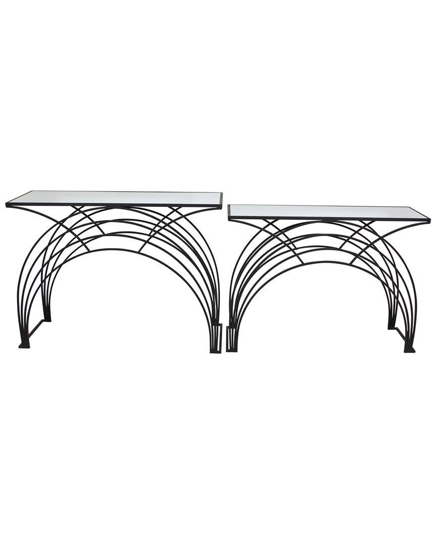 Sagebrook Home Set Of 2 Arch Accent Tables In Black