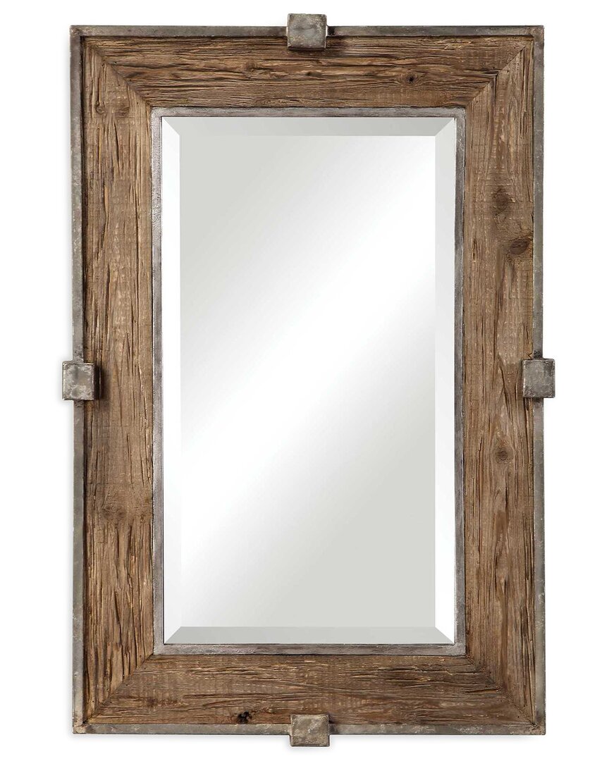 Uttermost Siringo Weathered Wood Mirror In Brown