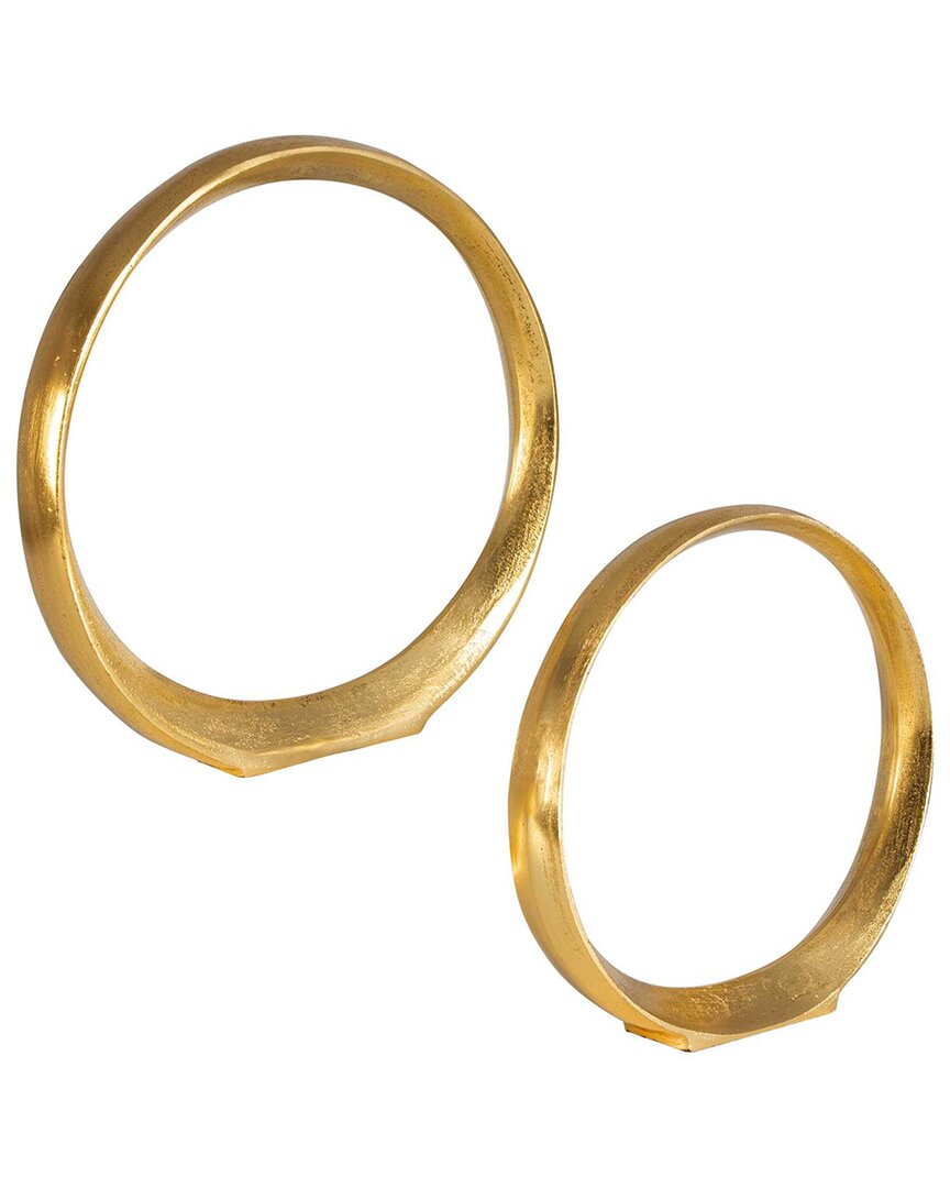 Uttermost Set Of 2 Jimena Ring Sculptures In Gold