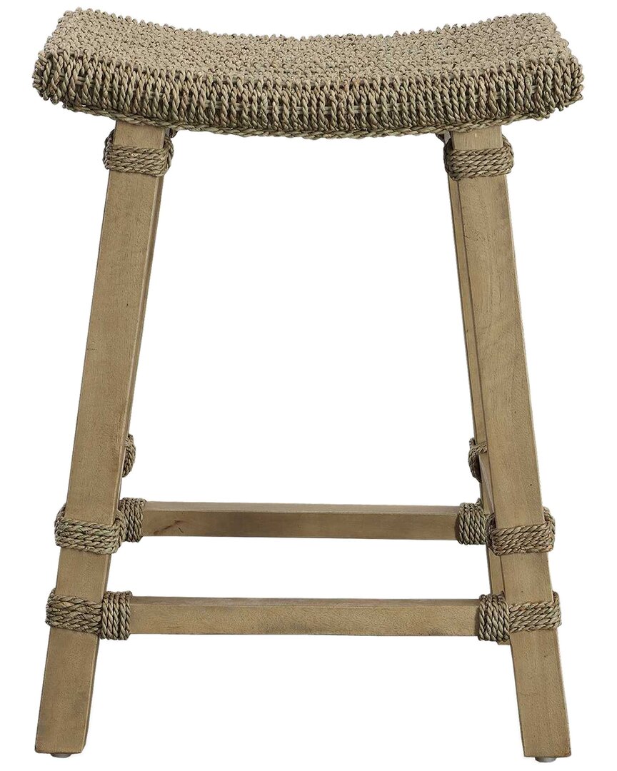 Uttermost Everglade Sea Grass Counter Stool In Brown
