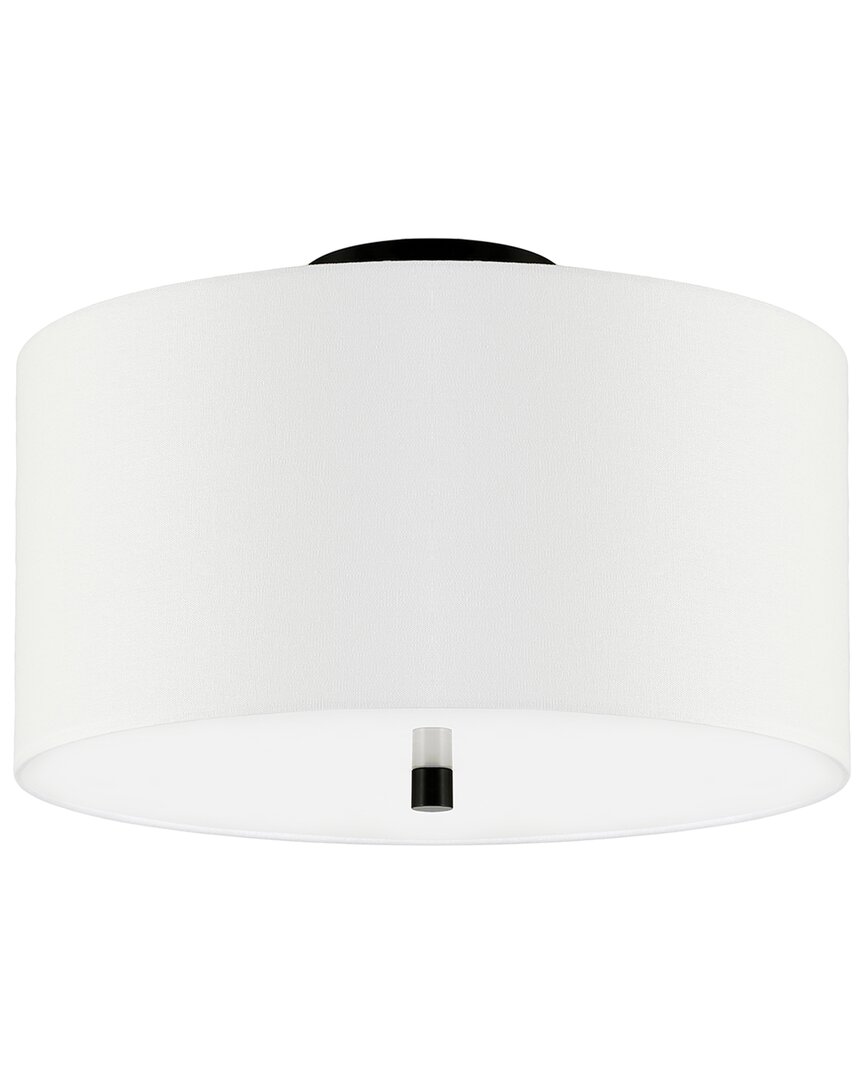 Abraham + Ivy Ellis 16in Flush Mount With Fabric Shade In Black