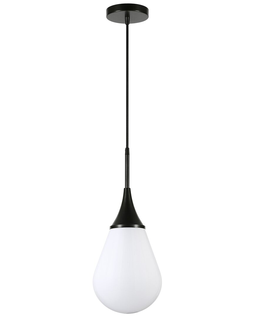 Abraham + Ivy Ambrose 7.63in Pendant With Glass Shade In Black