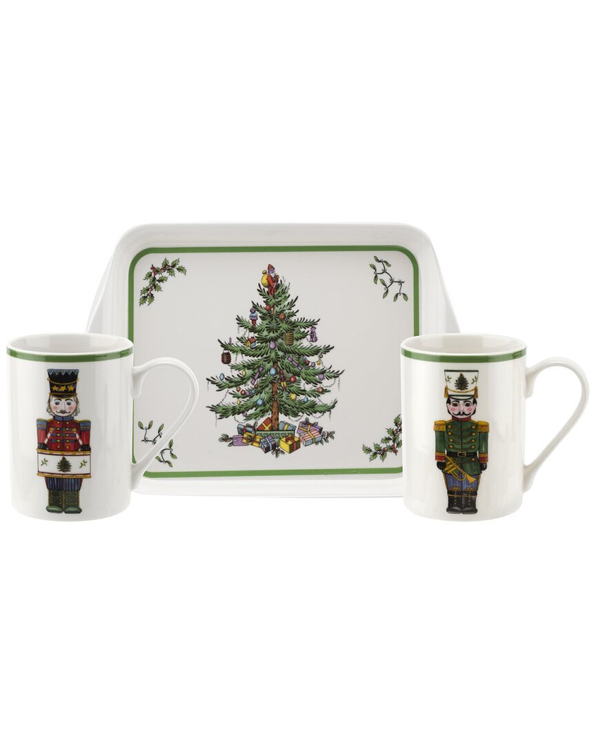 PIMPERNEL PIMPERNEL CHRISTMAS TREE 3PC MUG & TRAY ST NUTCRACKER