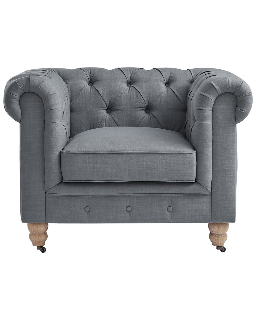 Shabby Chic Kaleigh Chesterfield Club Chair In Grey