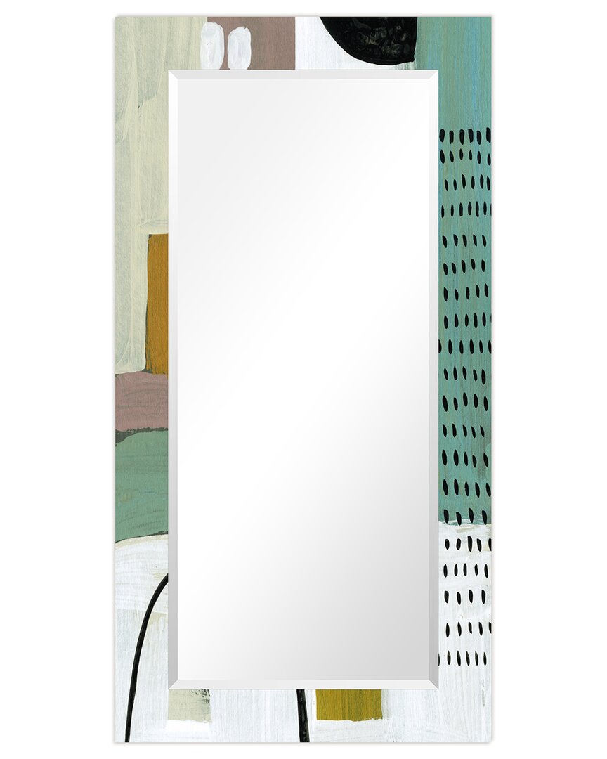 Empire Art Direct Introductions Iii Rectangular Beveled Wall Mirror On Free Floating Printed Tempered Art Glass 7 In Multi