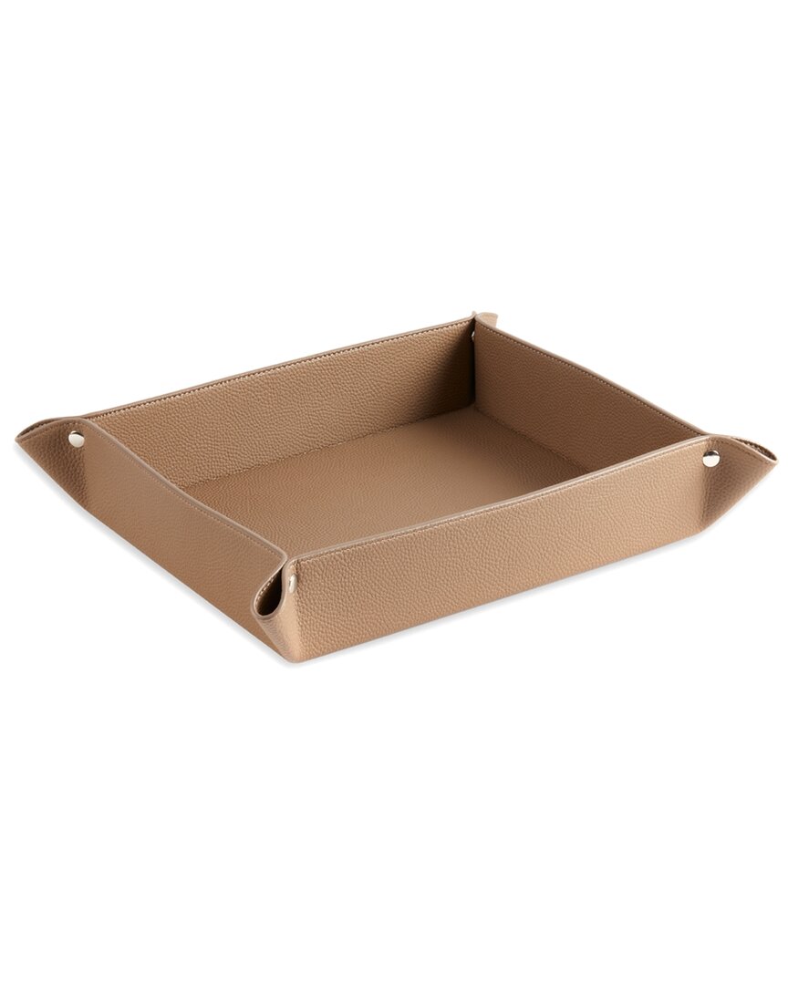 Bey-berk Lisbon Extra Large Coffee Table Valet Tray & Catchall In Sand