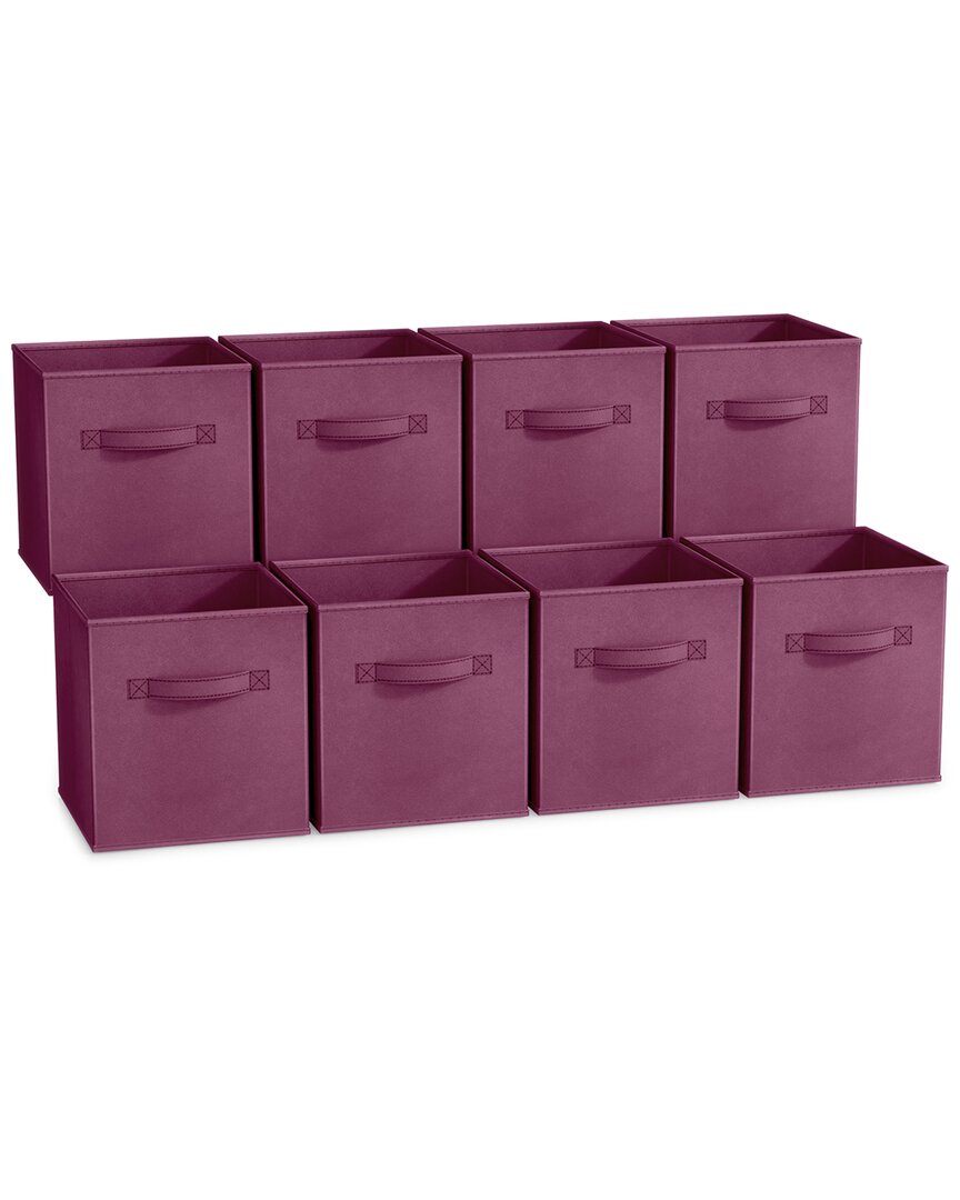 Sorbus 11in 8 Pack Foldable Storage Bins In Purple