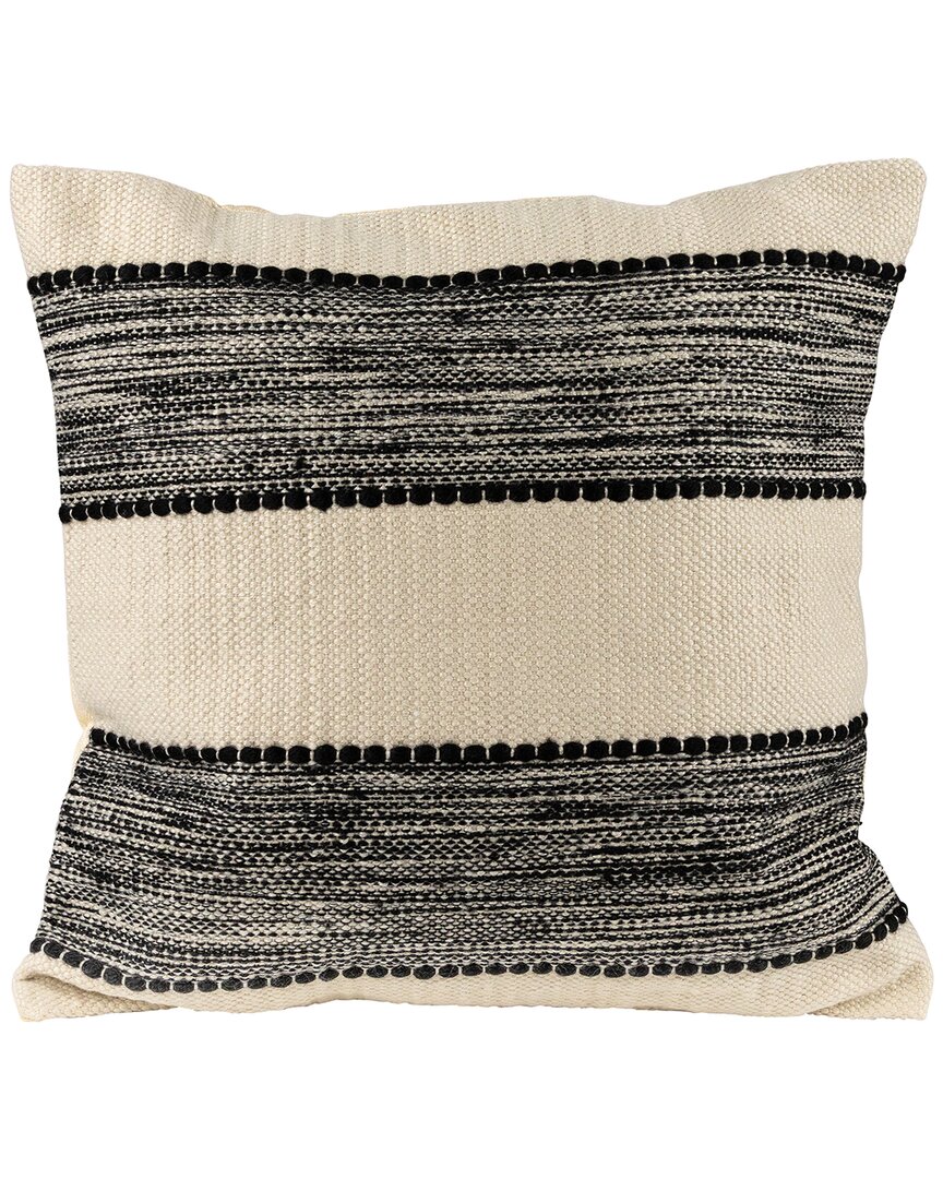 Northlight 20in Textured Block Handloom Woven Outdoor Square Throw Pillow