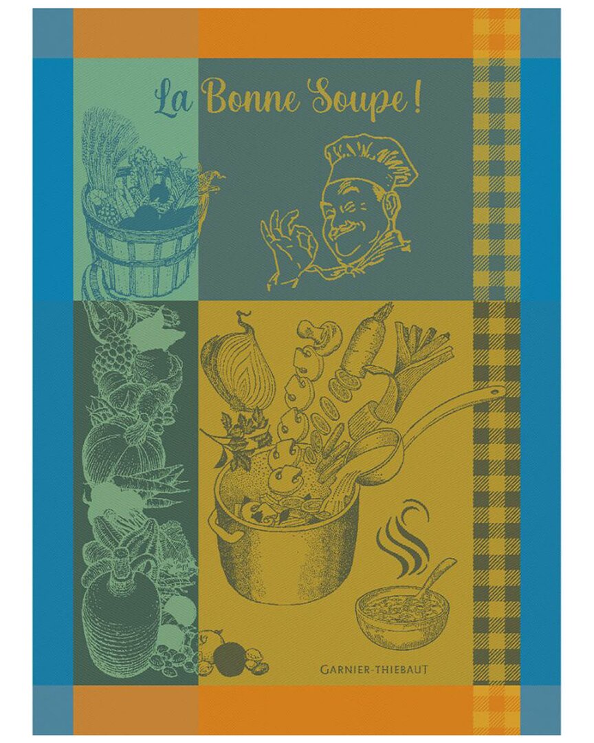 Garnier Thiebaut Set Of 2 La Bonne Soupe Curcuma Kitchen Towel In Multi