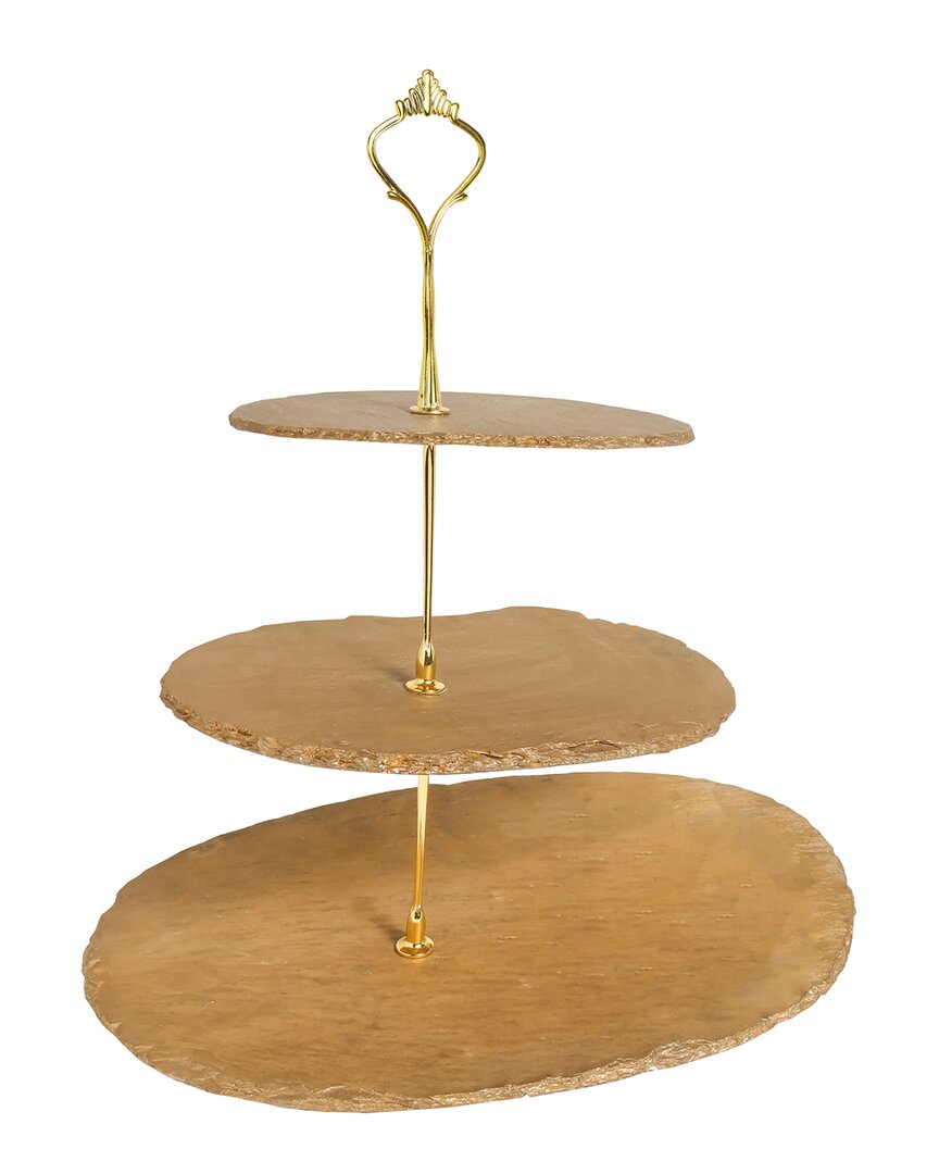 Tiramisu Three-tier Resin Dessert Stand In Yellow