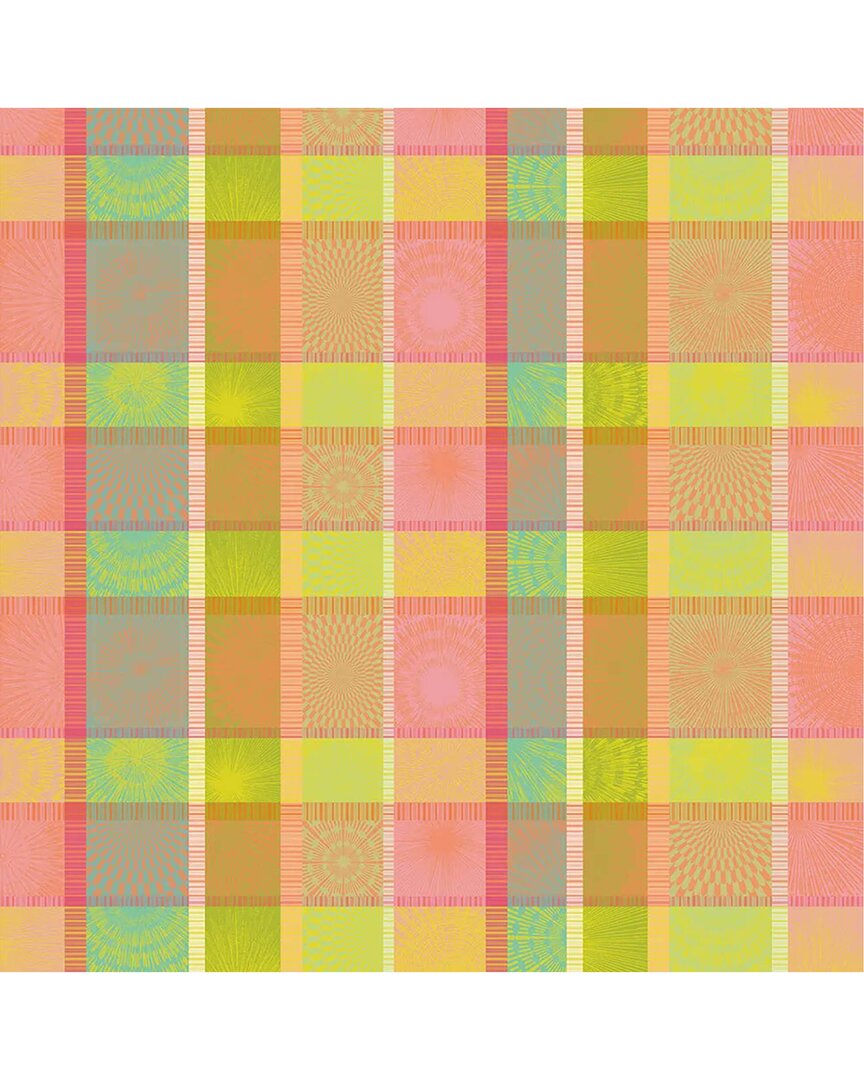 Garnier Thiebaut Mille Abecedaire Chatoyant Round French Tablecloth In Multi