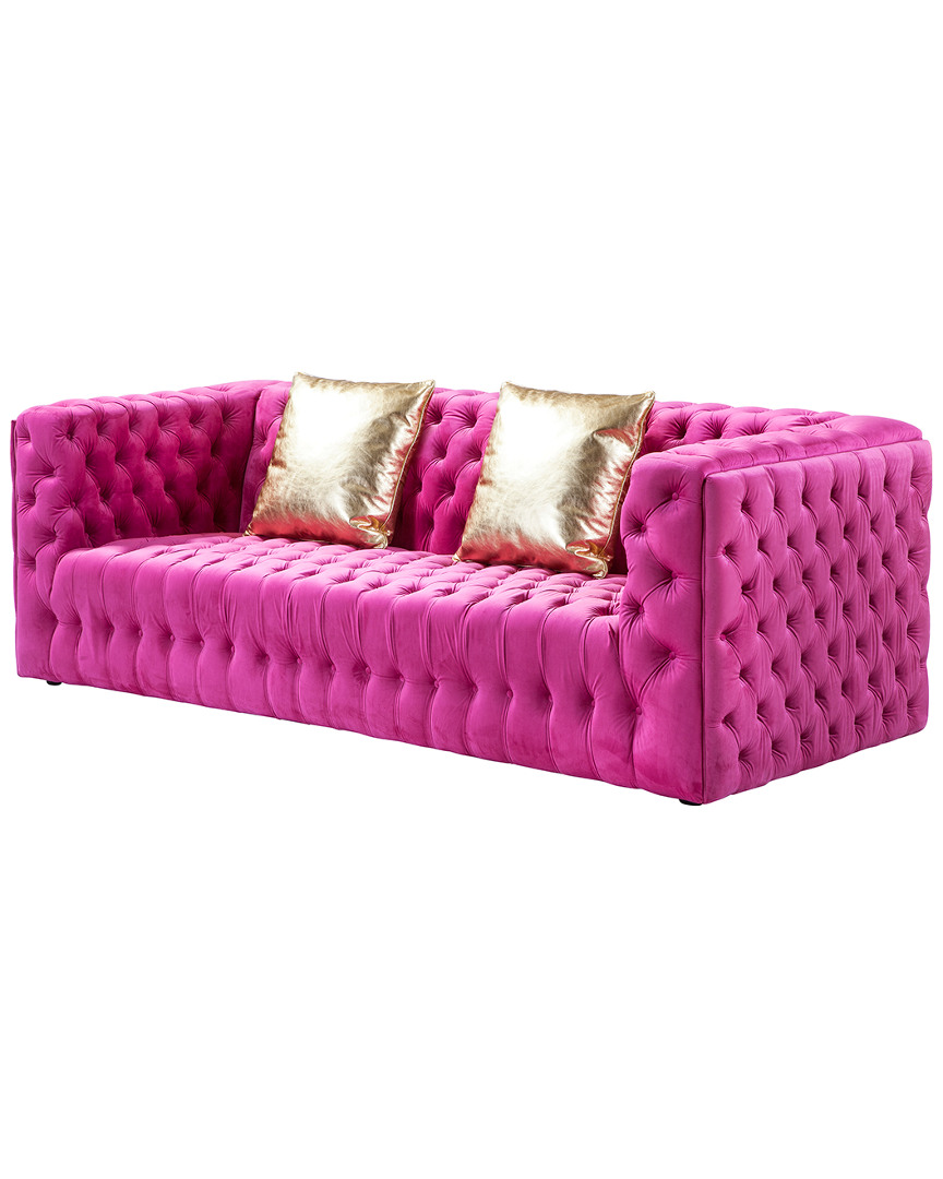 Pasargad Home Vicenza Collection Velvet Tufted Sofa
