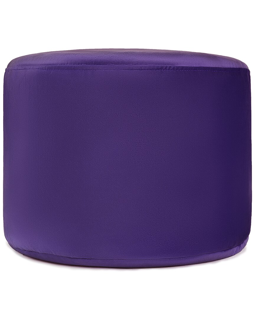 Gouchee Home Belgique Velvet Round Ottoman Pouf In Purple