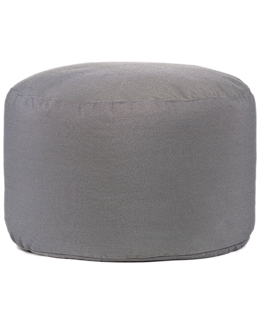 Gouchee Home Soleil Dotcom Indoor/ Outdoor Round Ottoman Pouf In Charcoal