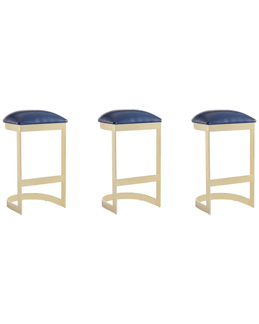 MANHATTAN COMFORT MANHATTAN COMFORT SET OF 3 AURA BAR STOOLS
