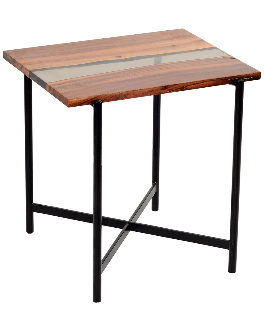 Alaterre Rivers Edge 22in Acacia Wood And Acrylic End Table