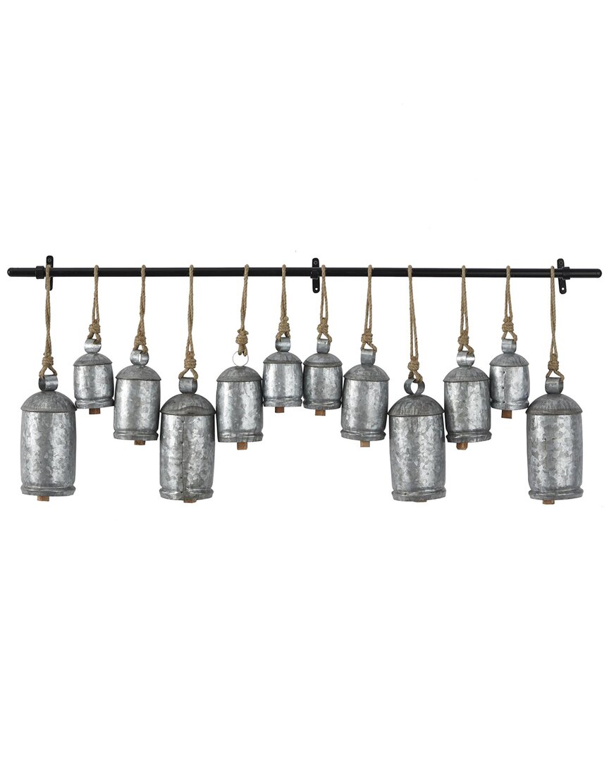 Peyton Lane Bohemian Metal Decorative Cow Bells In Silver