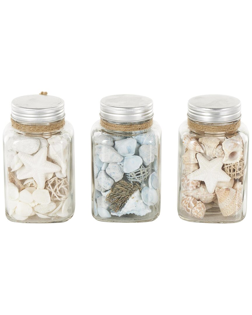 Peyton Lane Nautical Glass Orbs & Vase Filler Set In Multi