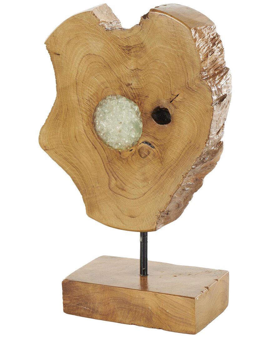 Peyton Lane Contemporary Teak Wood Sculpture In Brown