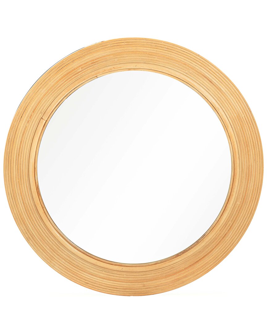 Tov Furniture Tanya Rattan Round Wall Mirror In Brown