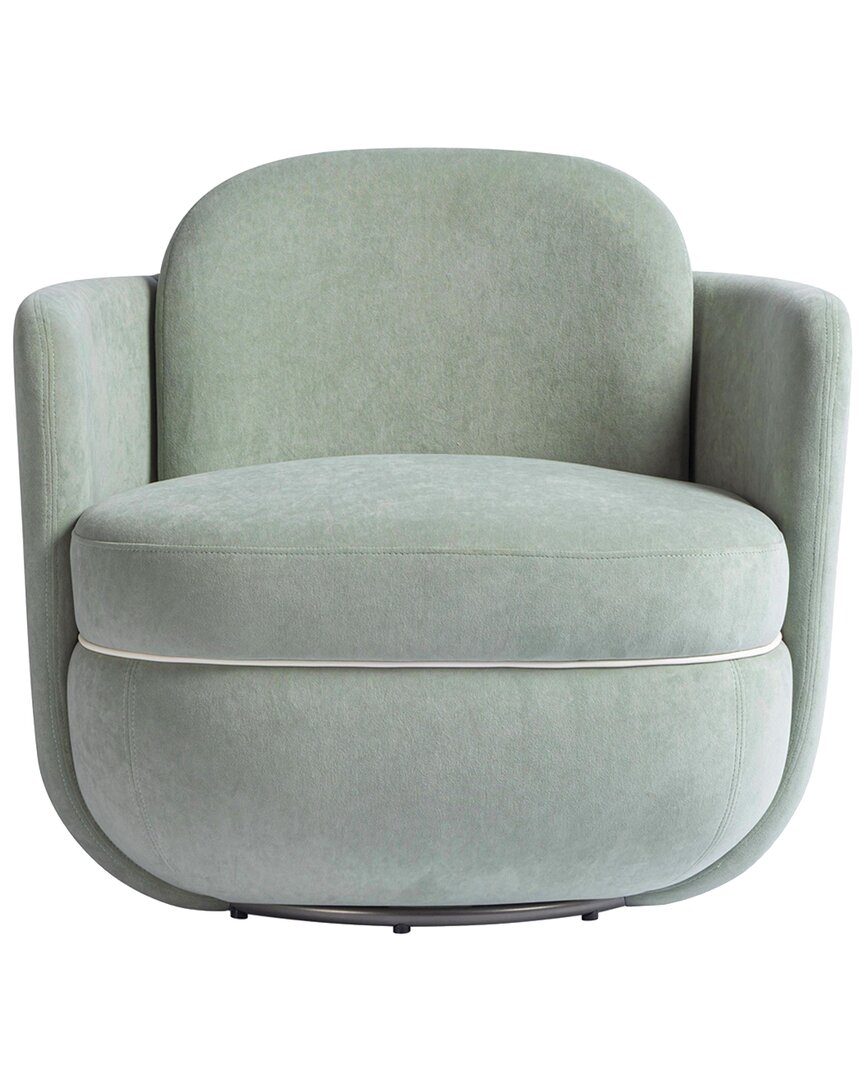 Tov Furniture Wolfie Velvet Swivel Chair In Green