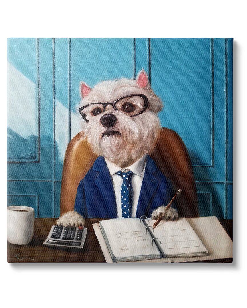 Shop Stupell Office Worker Terrier Dog Canvas Wall Art By Lucia Heffernan