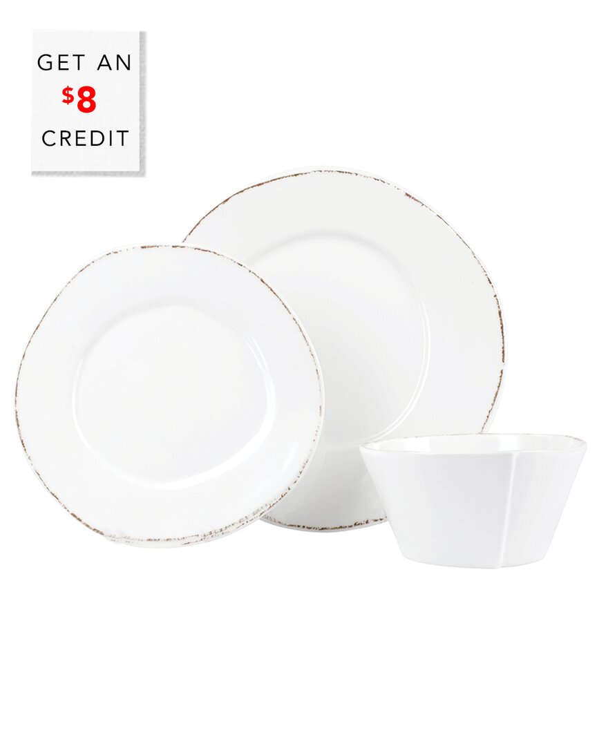 Shop Vietri Melamine Lastra 3pc Place Setting With $8 Credit In White