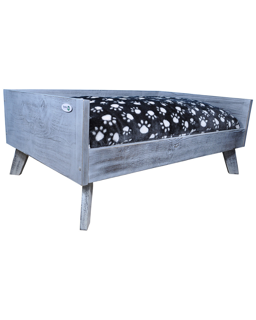 Iconic Pet Raised Wooden Pet Bed Medium Cushion