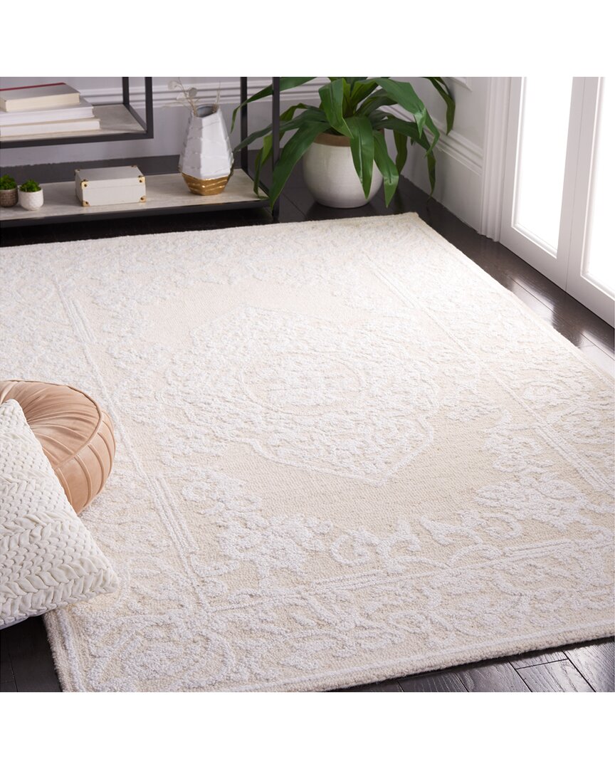 Safavieh Abstract Desert Loom Hand-tufted Wool Rug With Cotton Cloth Backing In Neutral