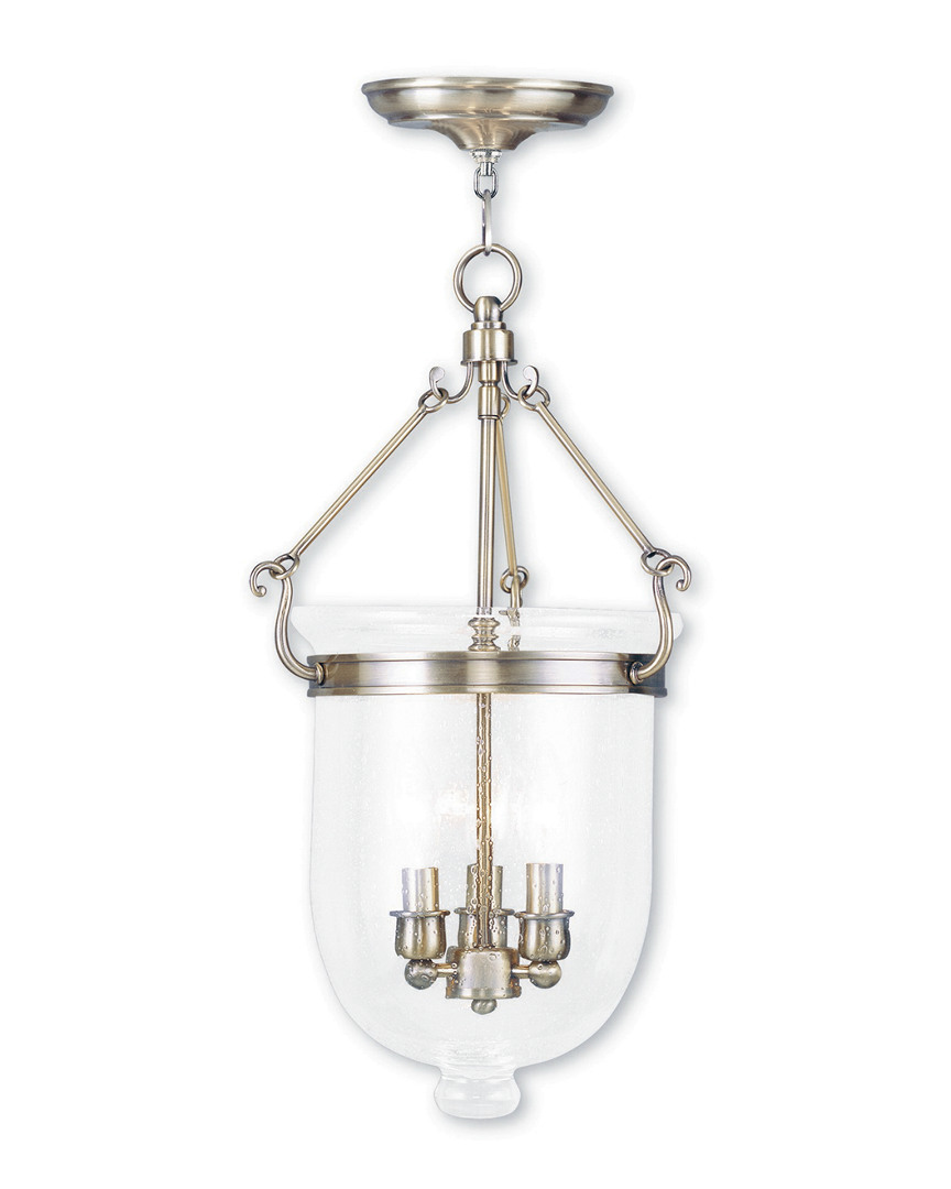 Livex Lighting Livex Jefferson 3-light Antique Brass Chain Lantern