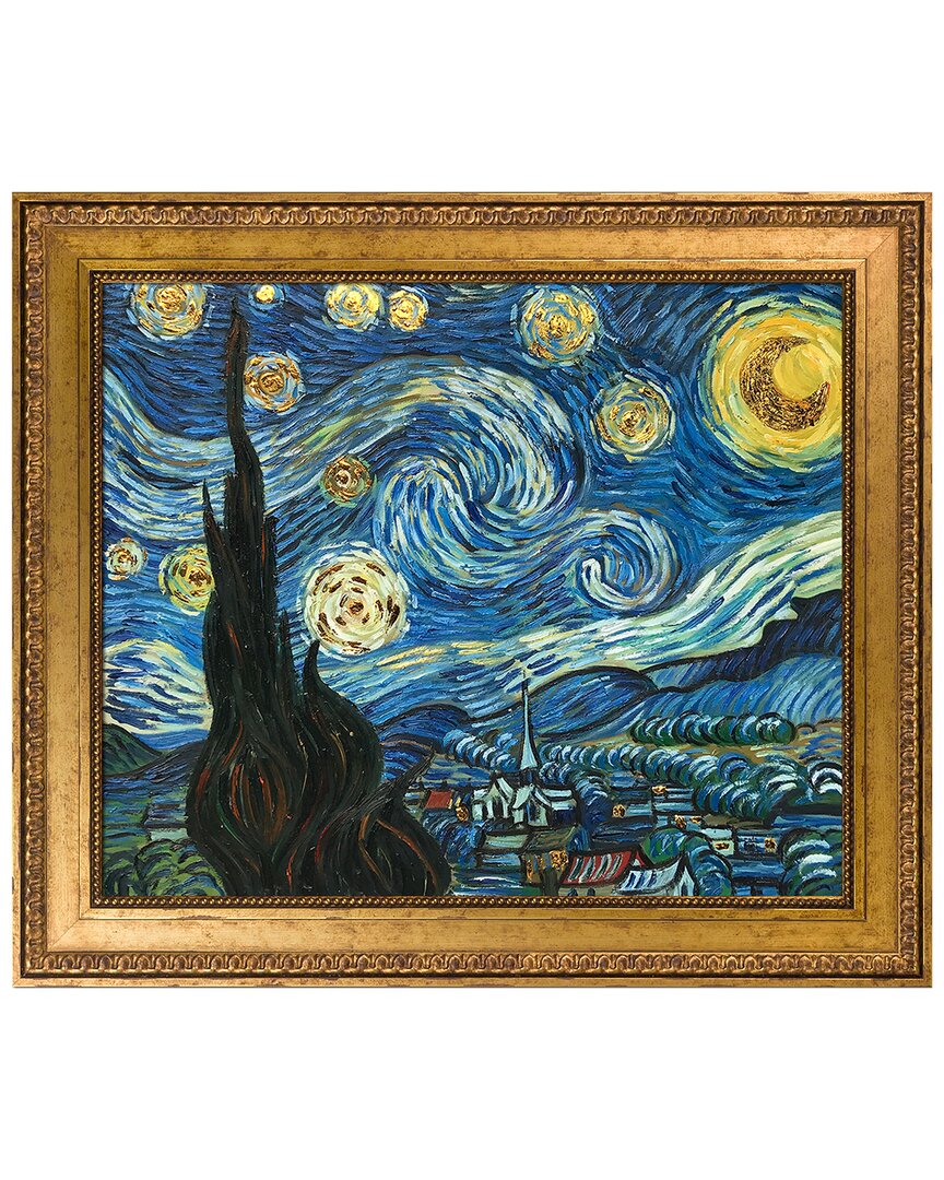 La Pastiche By Overstockart Starry Night By Vincent Van Gogh In Gold