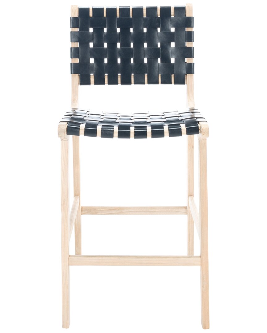 Safavieh Adah Leather Counter Stool In Black