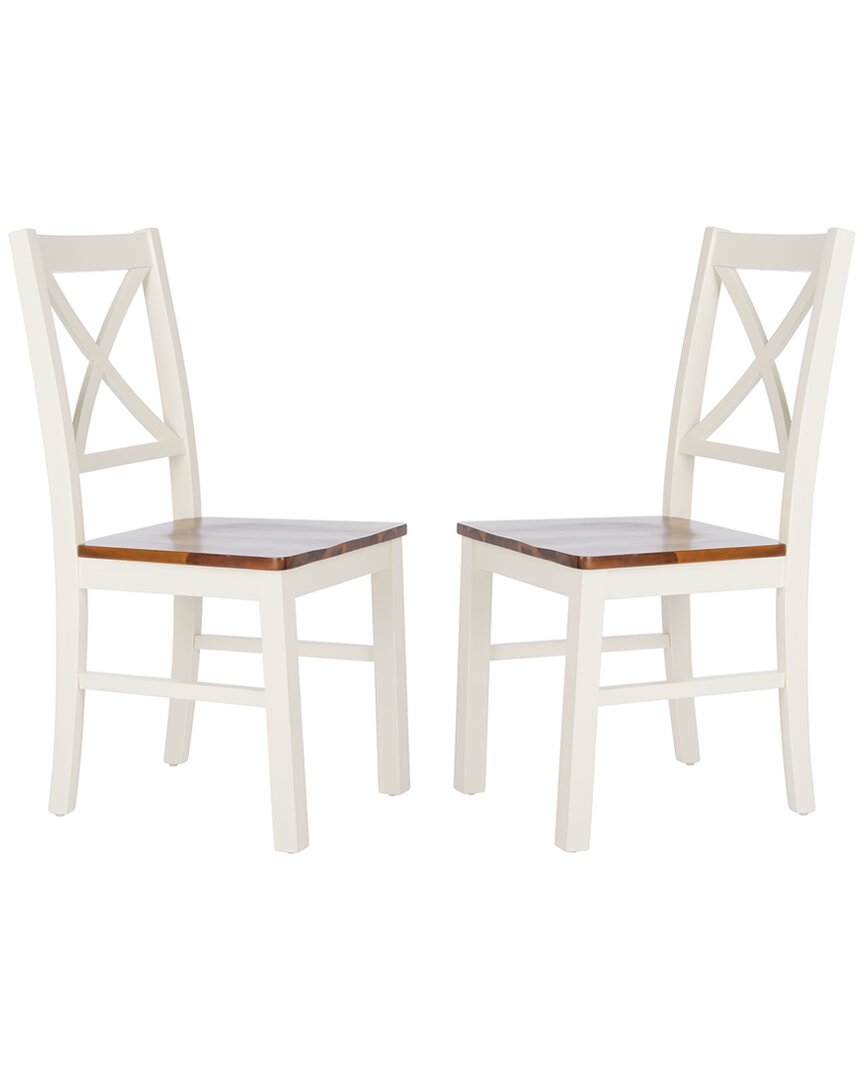 Shop Safavieh Set Of 2 Akash Dining Chairs In White