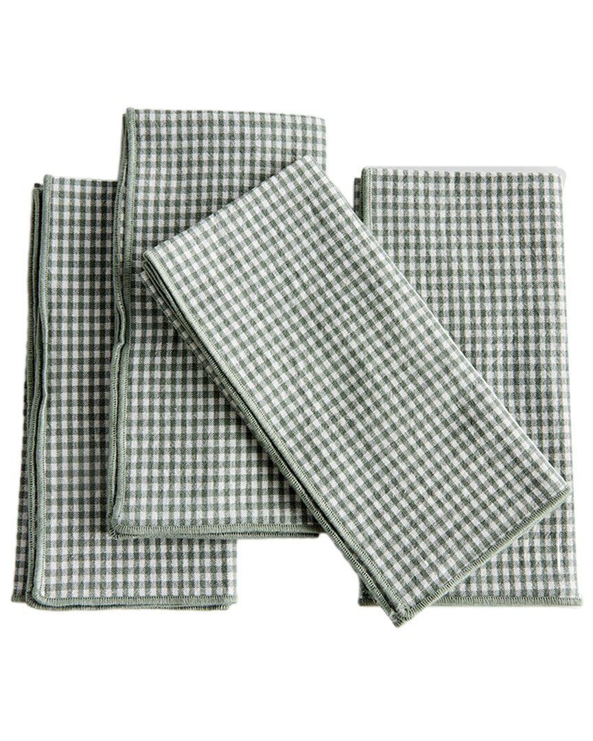 Napa Home & Garden Set Of 4 Viola Napkins In Green