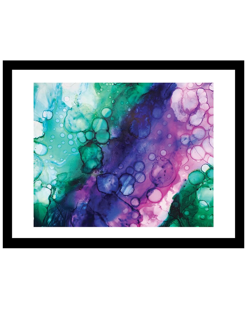 Wahlart Design Venice Beach Collections Wahl Alcohol Inks Design - Green/pink - 14x18 Fram Wall Art By Sarah Wahl