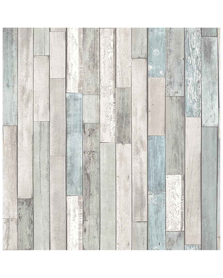 Brewster Barn Board Grey Thin Plank Wallpaper