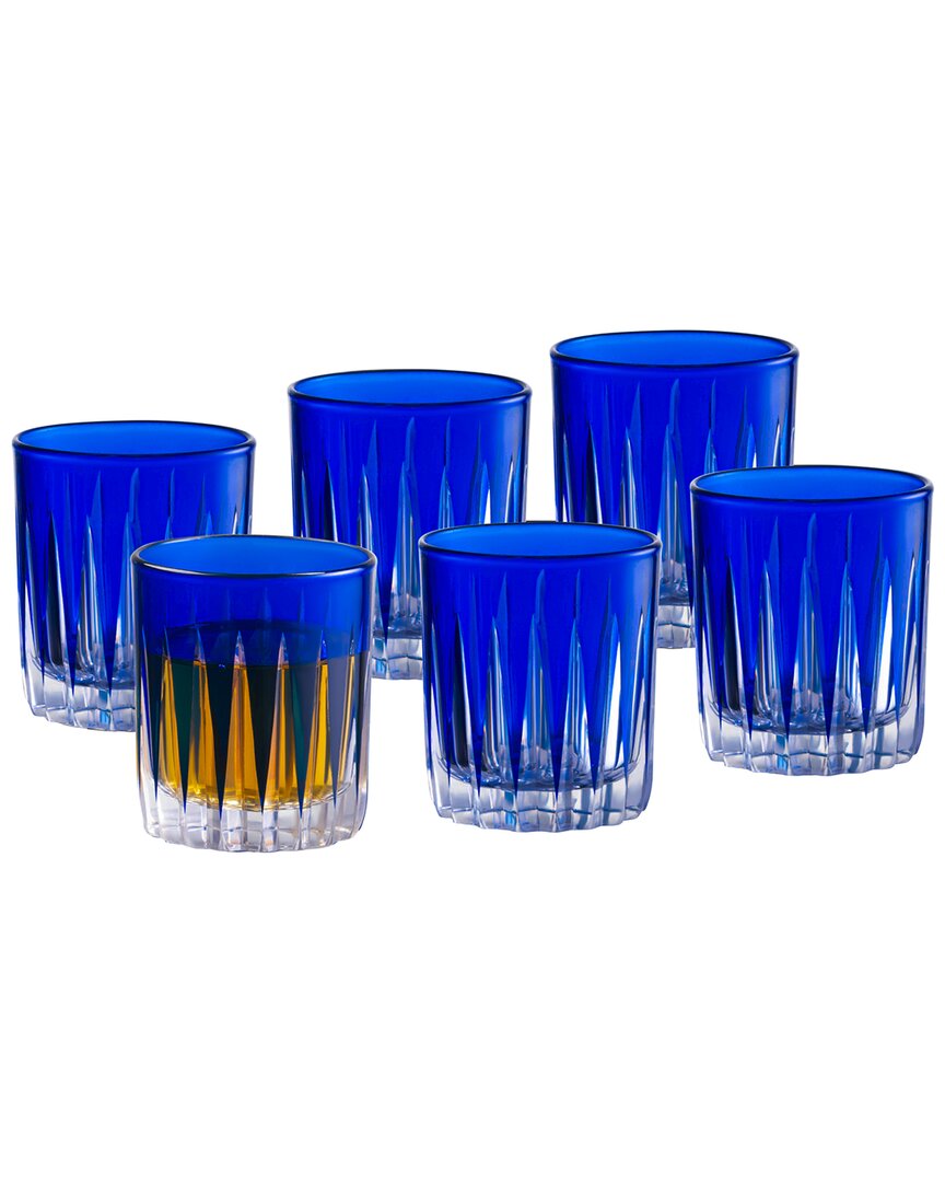 Barski Set Of 6 Colored Shot Glasses In Blue