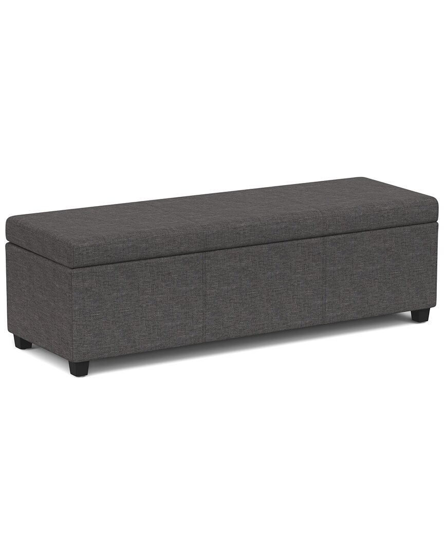 Simpli Home Avalon 54in Contemporary Rectangle Extra Large Storage Ottoman Bench