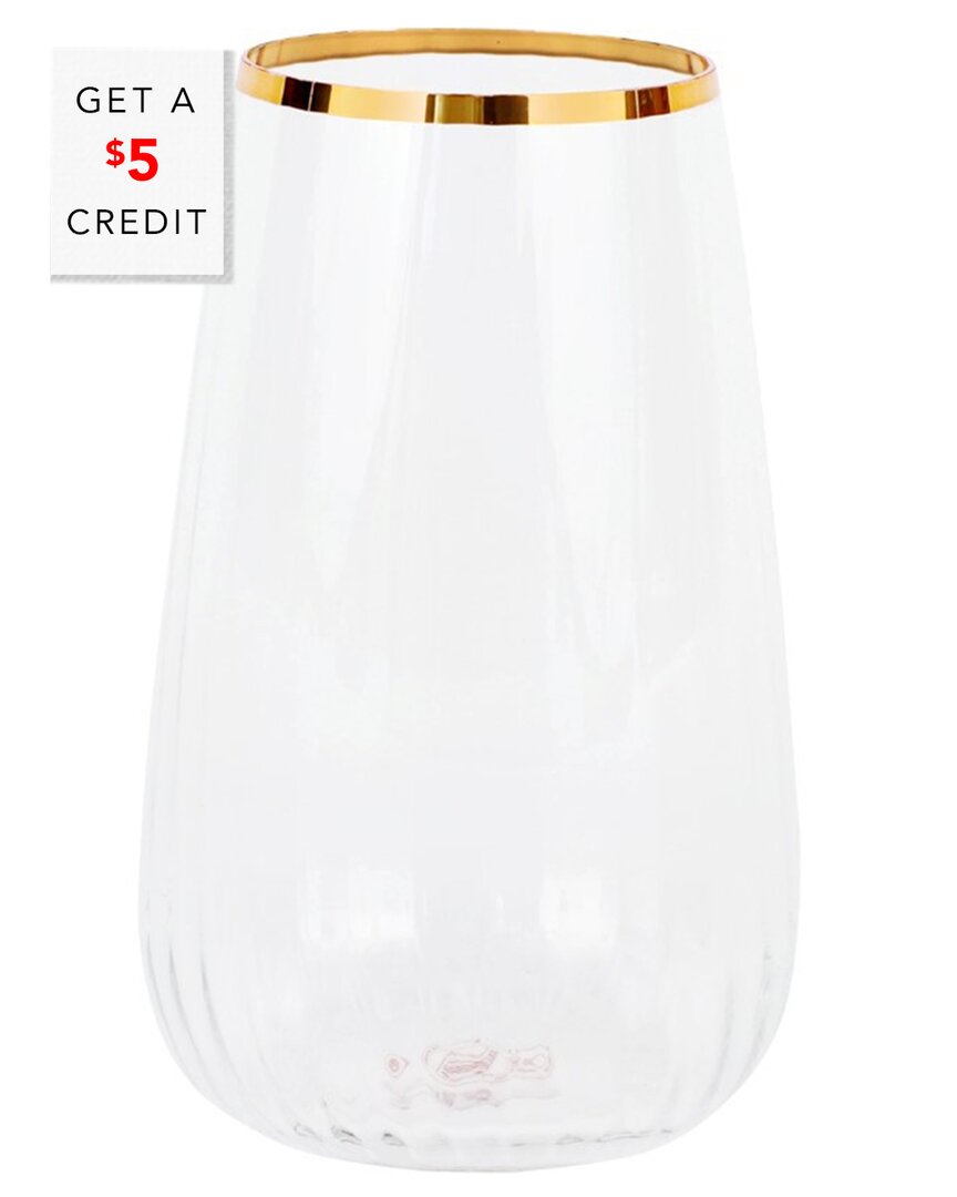 Vietri Francesca Gold High Ball In Transparent